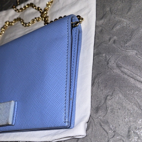 Preloved Salvatore Ferragamo wallet on chain sky blue color great condition - Picture 5 of 16